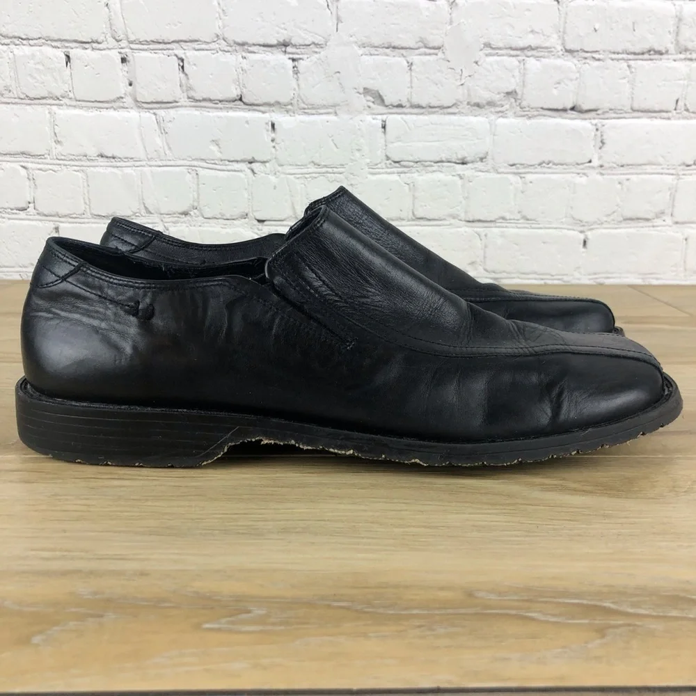 Men’s Steve Madden Merge Blk Leather Shoes Sz 10.5
